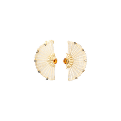 Silvia Furmanovich Horse Mane Earrings with Diamonds and Citrine