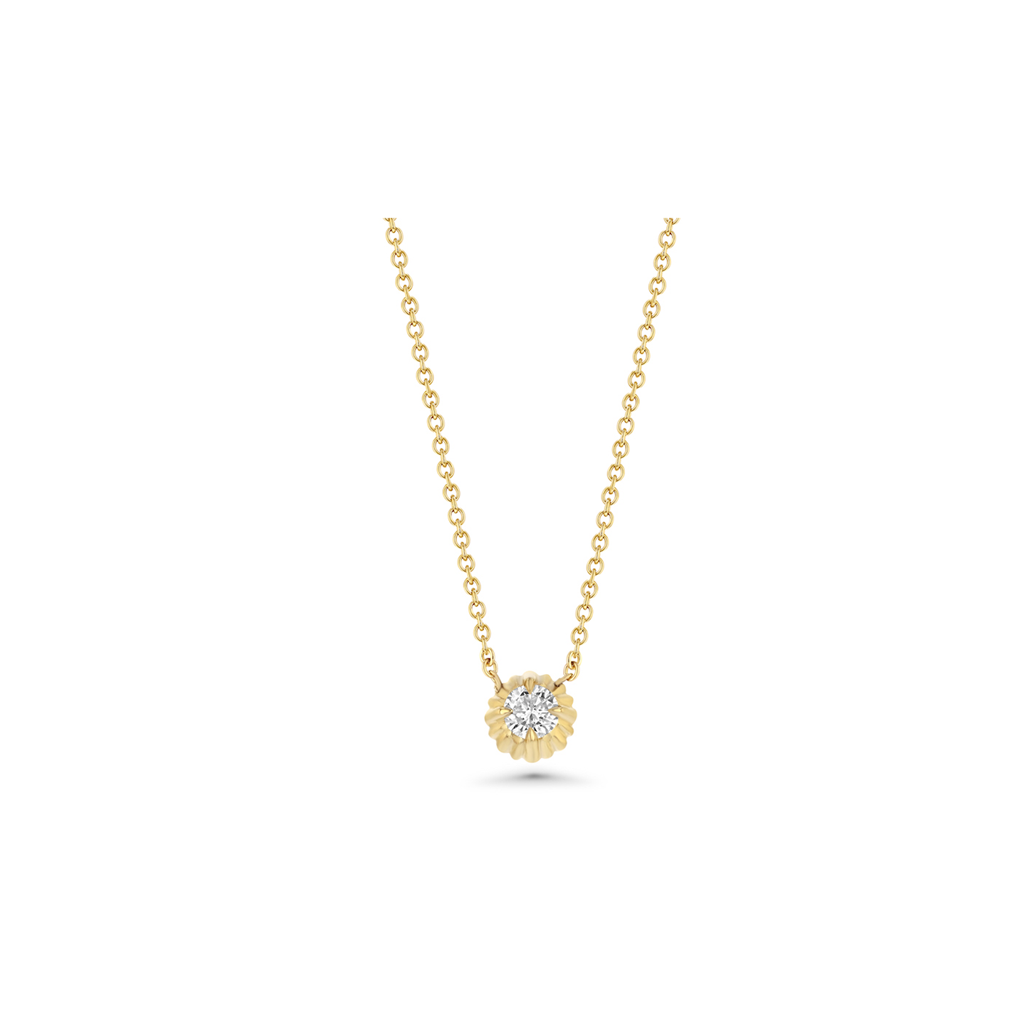 Lizzie Mandler Fluted Button Diamond Necklace