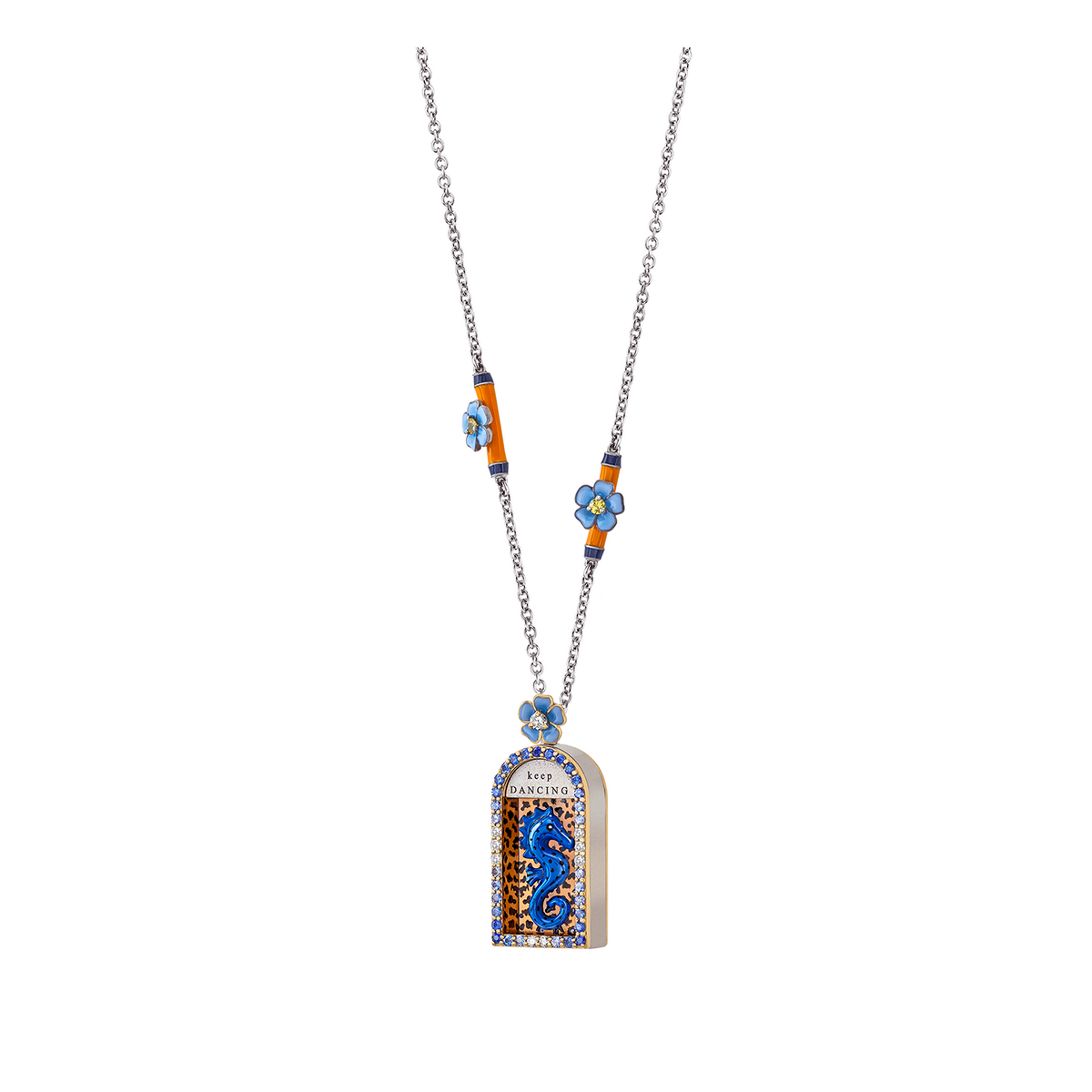Francesca Villa 'Fantasia' Dancing Seahorse Hand Painted Necklace