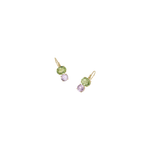 Irene Neuwirth One-of-a-Kind 'Gemmy Gem' Double Stone Earrings with Green Tourmaline and Kunzite