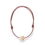 Dezso Natural Champagne Shell Bead with Scapolite on Cord Necklace