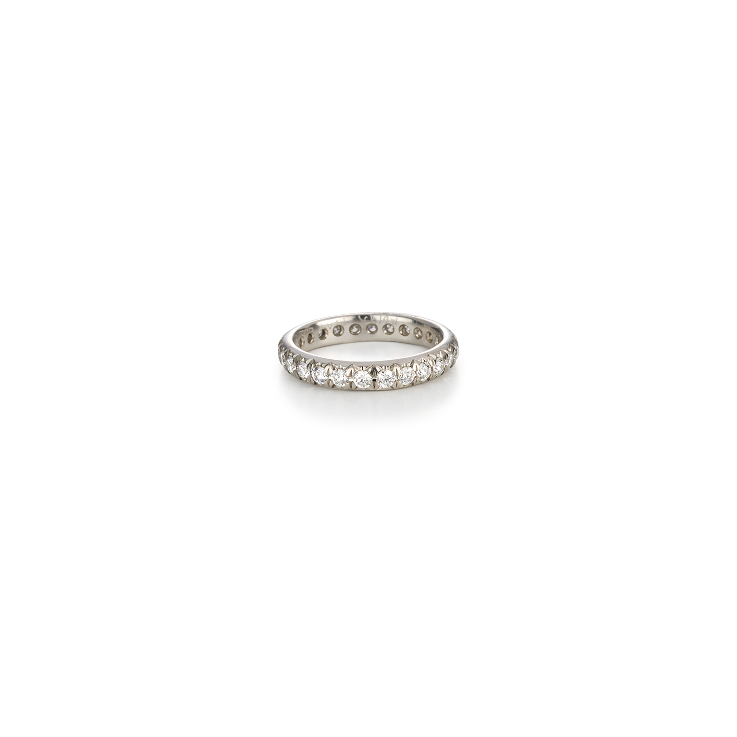 Caroline Ellen Pave Diamond Rounded Platinum Band