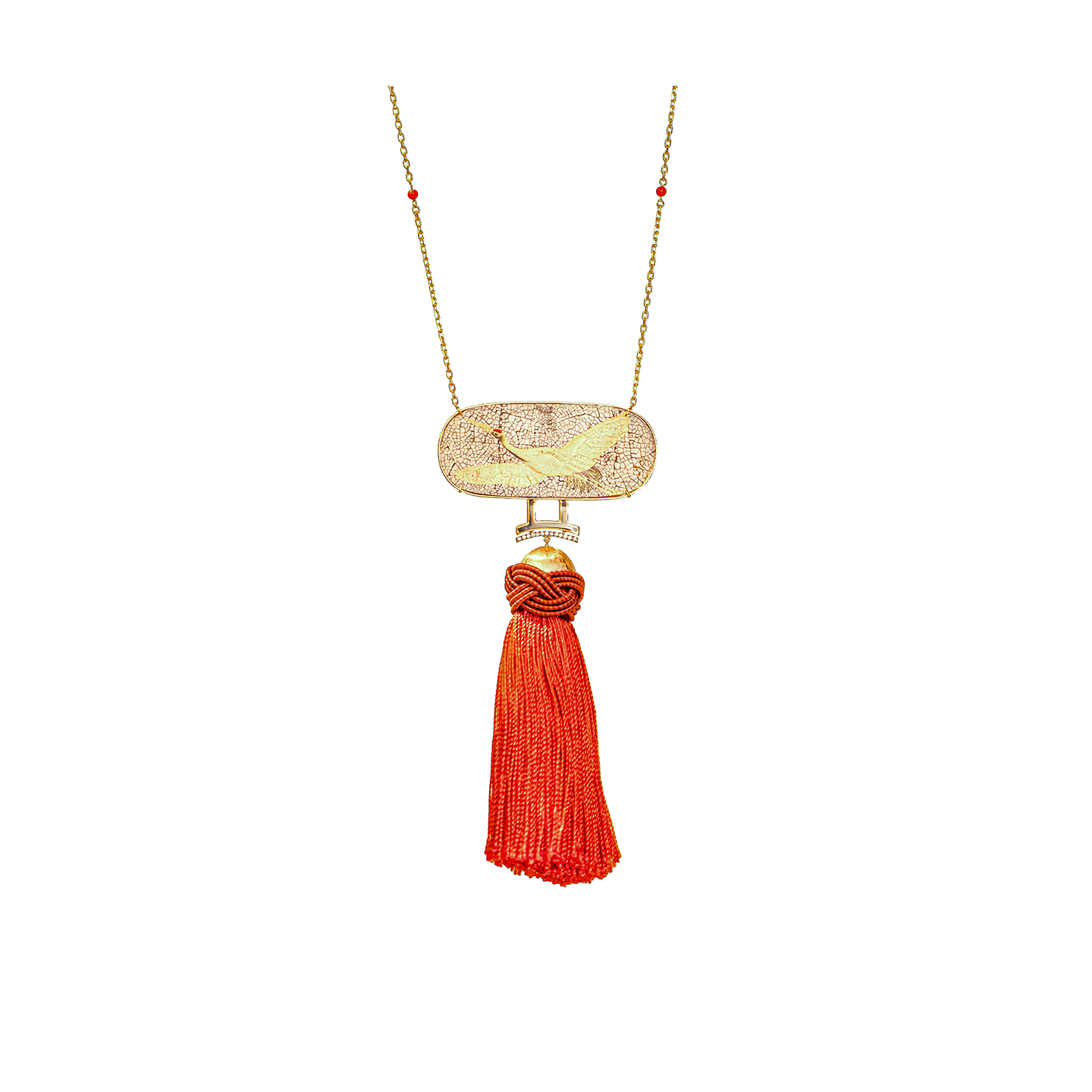 Silvia Furmanovich Bird Pattern Tassel Necklace