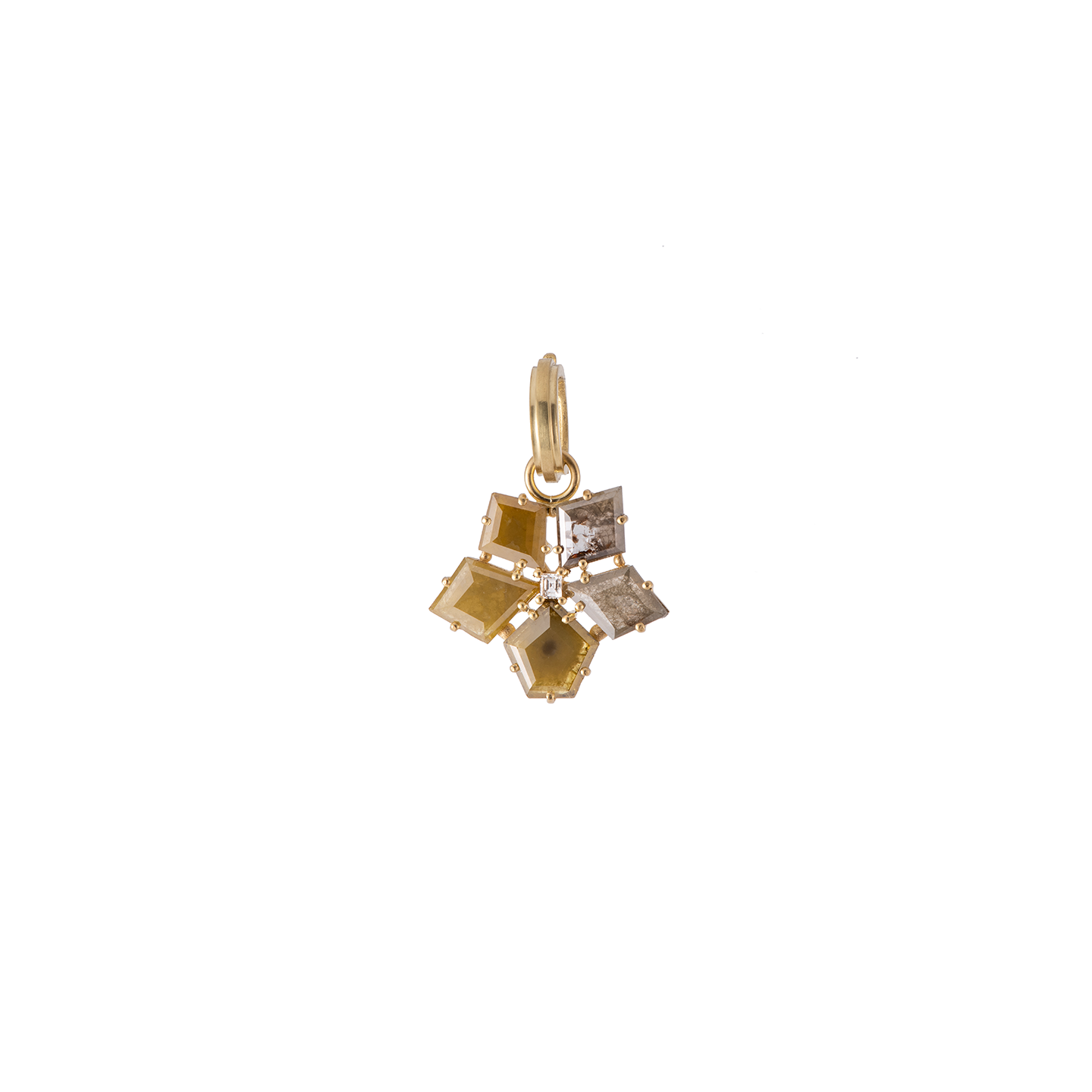 Sylva & Cie Rough Cut Diamond Flower Pendant