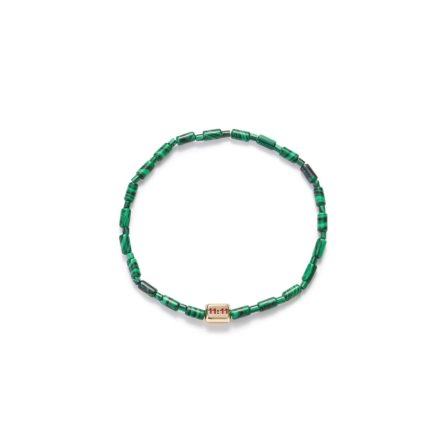 Luis Morais 11:11 Ingot on Malachite Beaded Bracelet