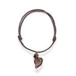 Dezso Cord Necklace with Carved Smokey Quartz Sag Harbor Chank Pendant with Diamonds