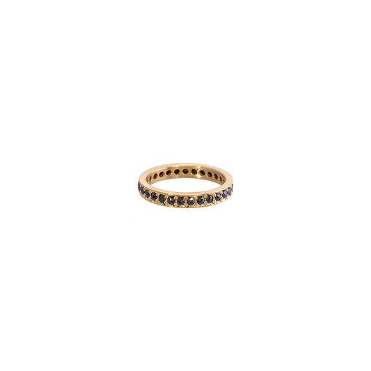 Caroline Ellen Flat Pave Black Diamond Ring