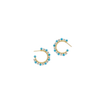 Irene Neuwirth Medium Studded Gumball Turquoise Hoops