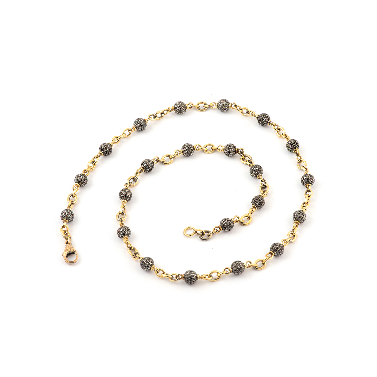 Sylva & Cie Black Diamond Bead Necklace