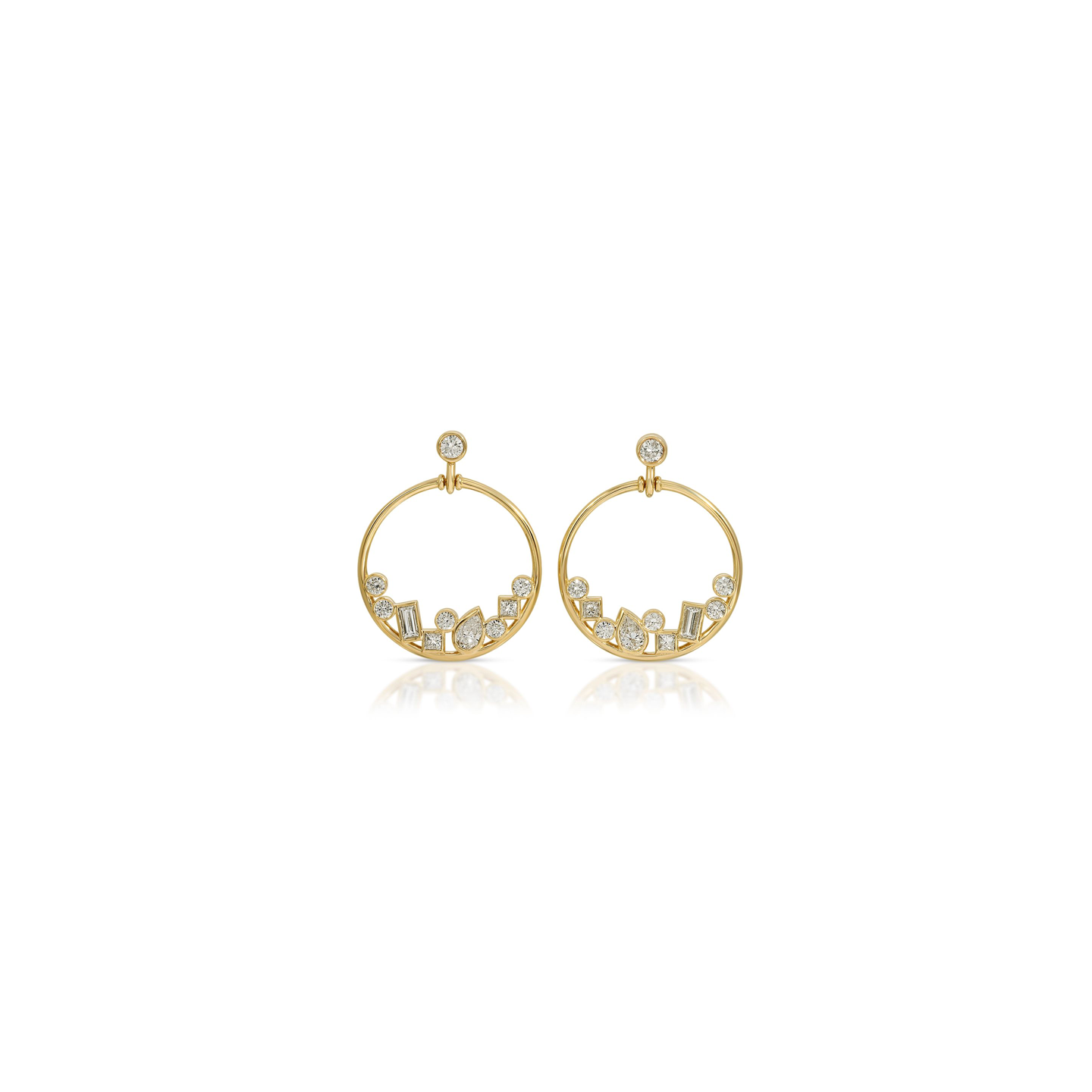 Nancy Newberg Floating Hoops with Diamond Mix