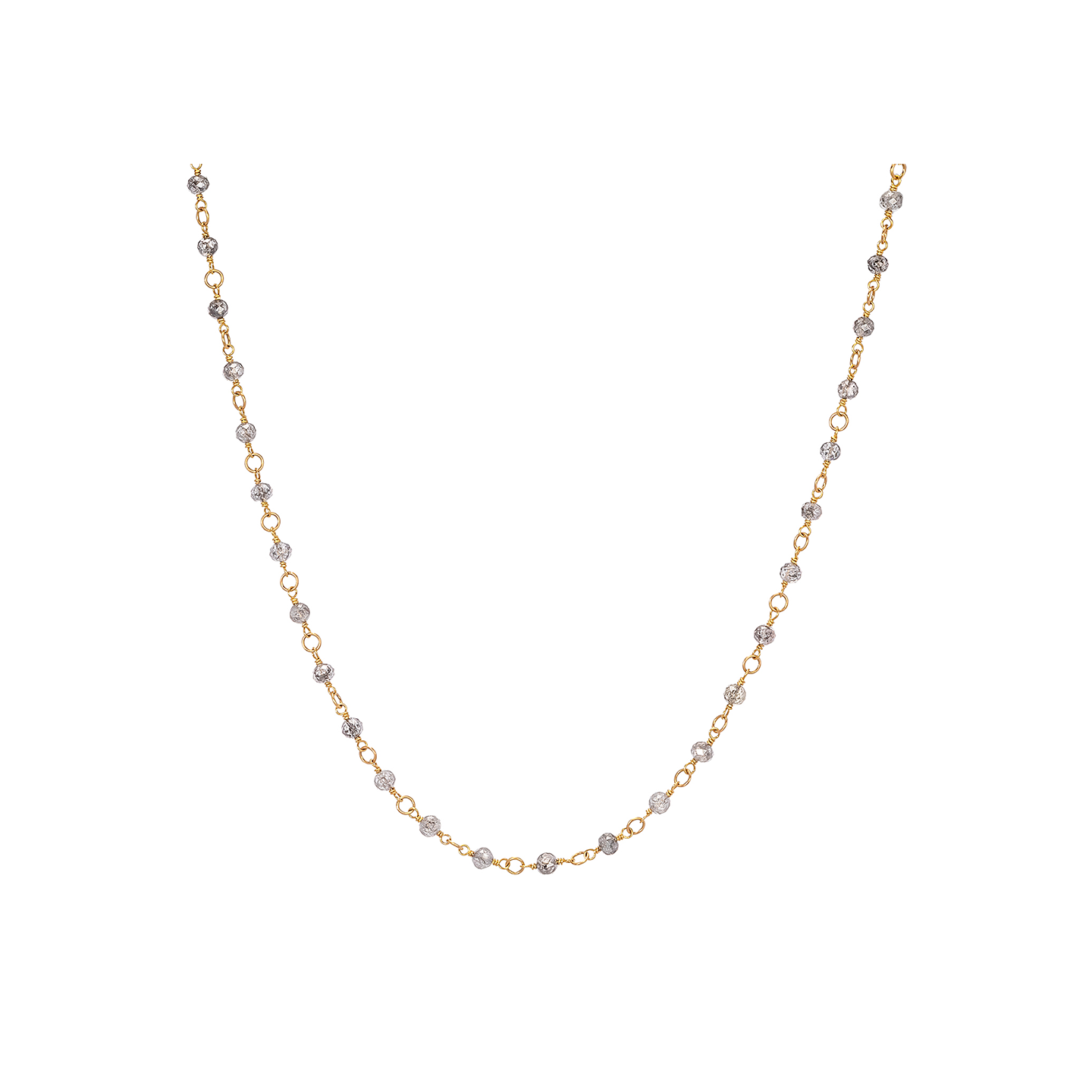 Caroline Ellen Salt & Pepper Diamond Bead Wrap Necklace