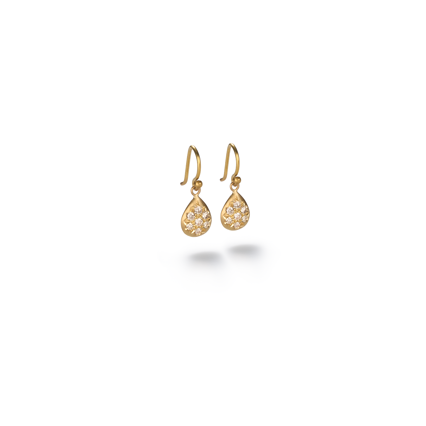 Caroline Ellen Pave Cognac Pear Dangle Earrings