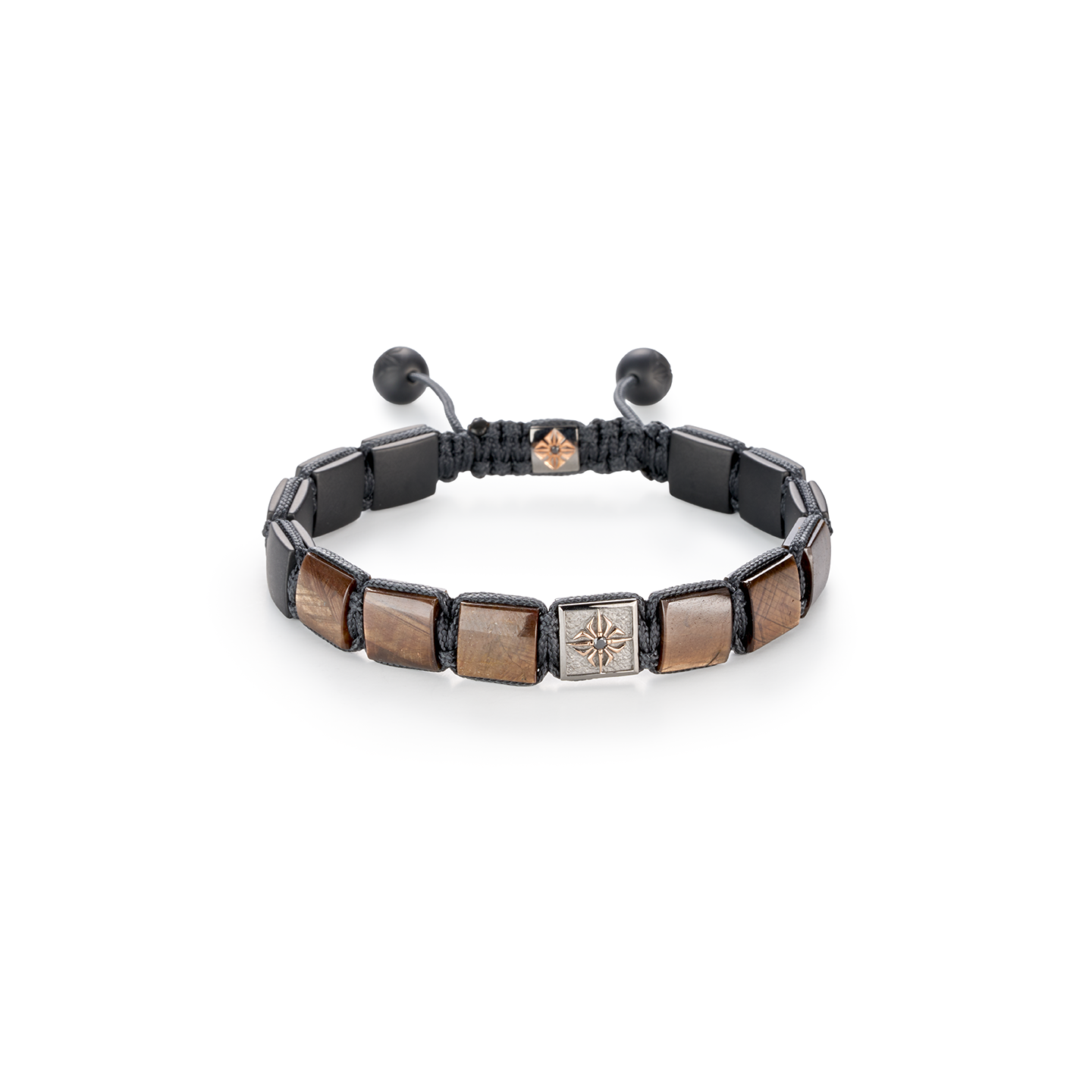 Shamballa Jewels 10mm Brown Sapphire and Ceramic Lock Bracelet
