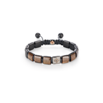 Shamballa Jewels 10mm Brown Sapphire and Ceramic Lock Bracelet