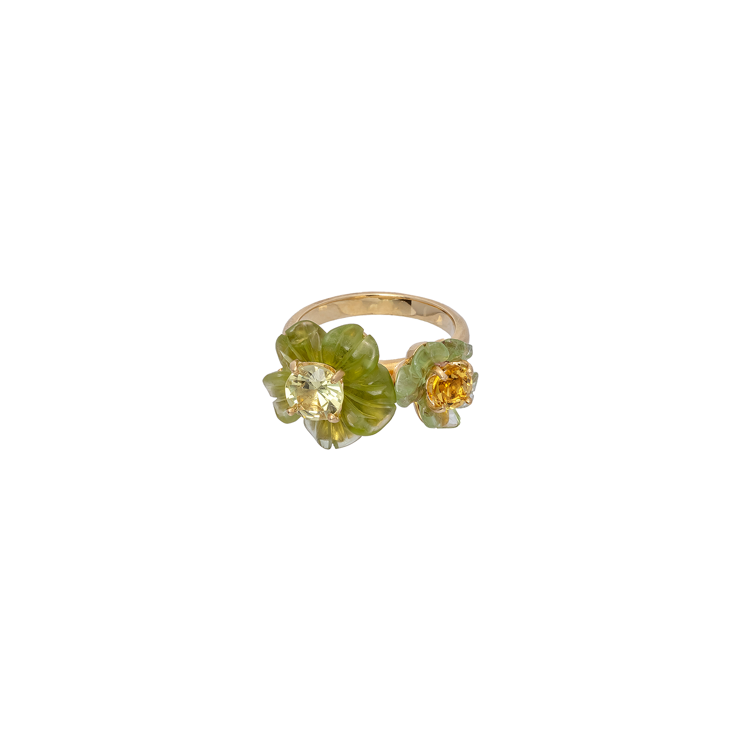 Irene Neuwirth 'Tropical Flower' One-of-a-Kind Carved Peridot Ring