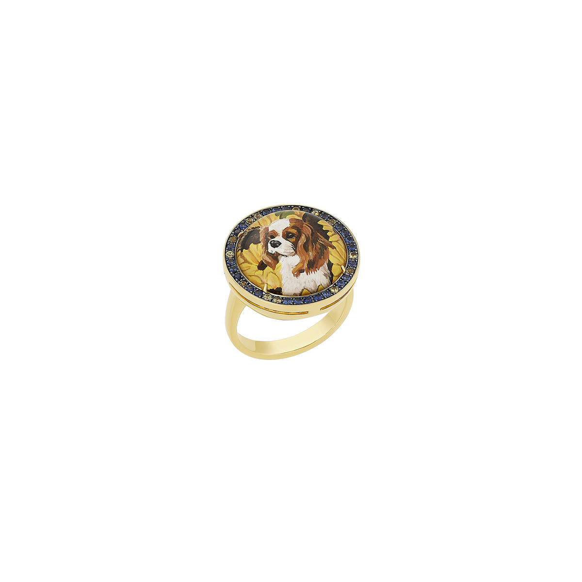 Francesca Villa 'Being Furry' Dog Round Flower Ring