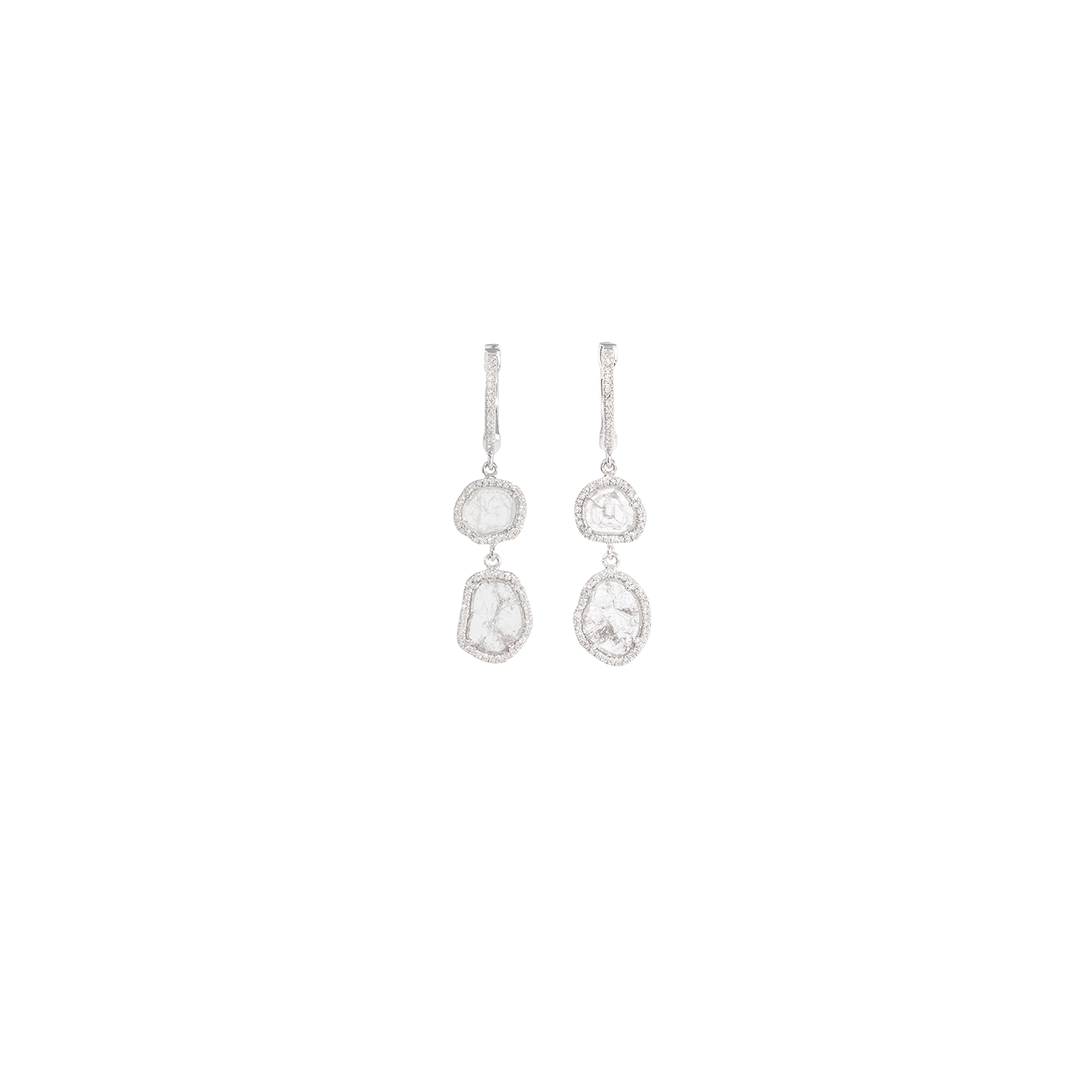 Kai Linz Double Sliced Diamond Drop Earrings