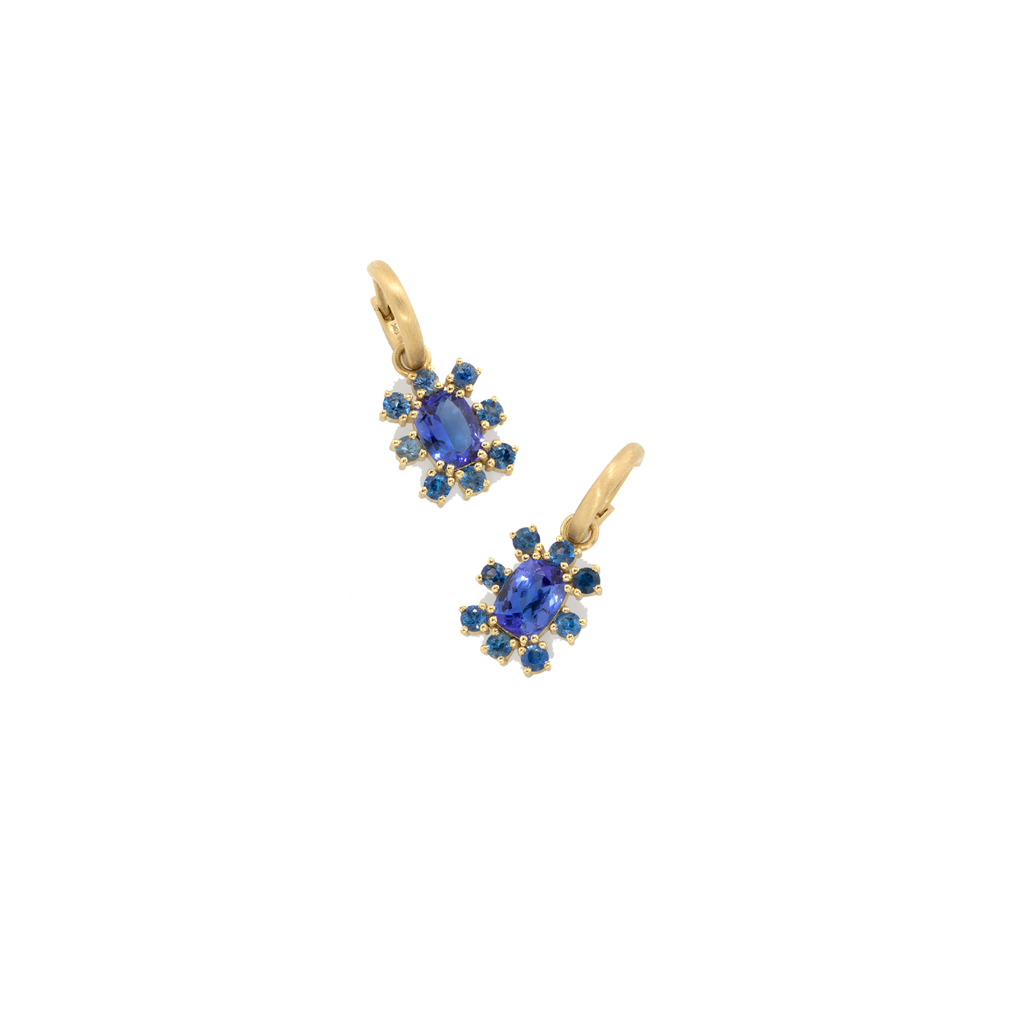 Irene Neuwirth One-of-a-Kind 'Gemmy Gem' Floret Earrings with Tanzanite and Sapphire