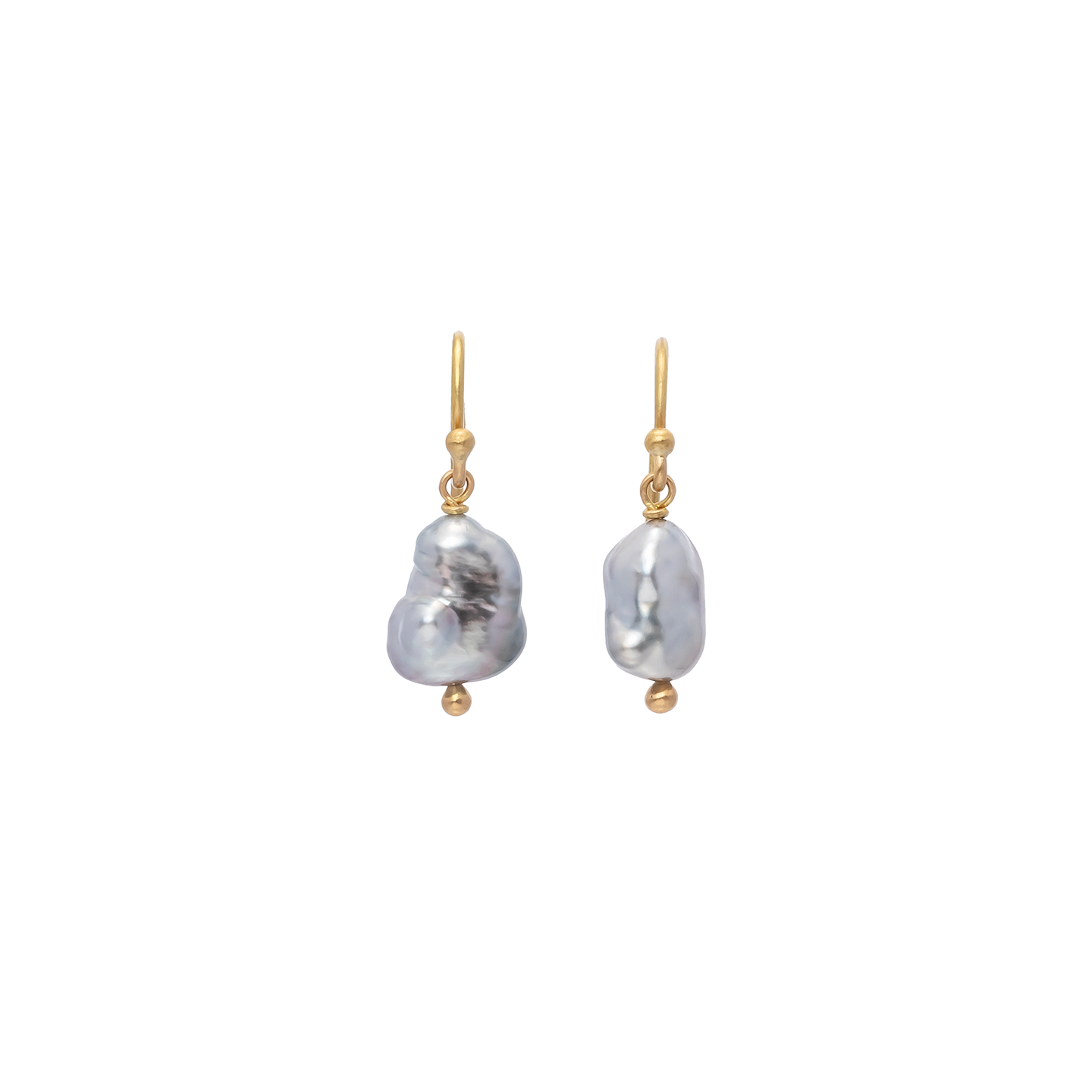 Caroline Ellen South Sea Keshi Pearl Single Drop Earrings
