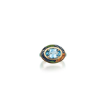 Silvia Furmanovich Marquetry Ring with Blue Topaz