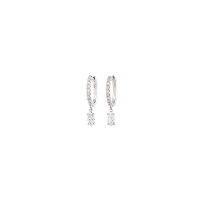 Anita Ko Pave Huggies with Marquis Diamond Drops