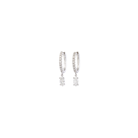 Anita Ko Pave Huggies with Marquis Diamond Drops
