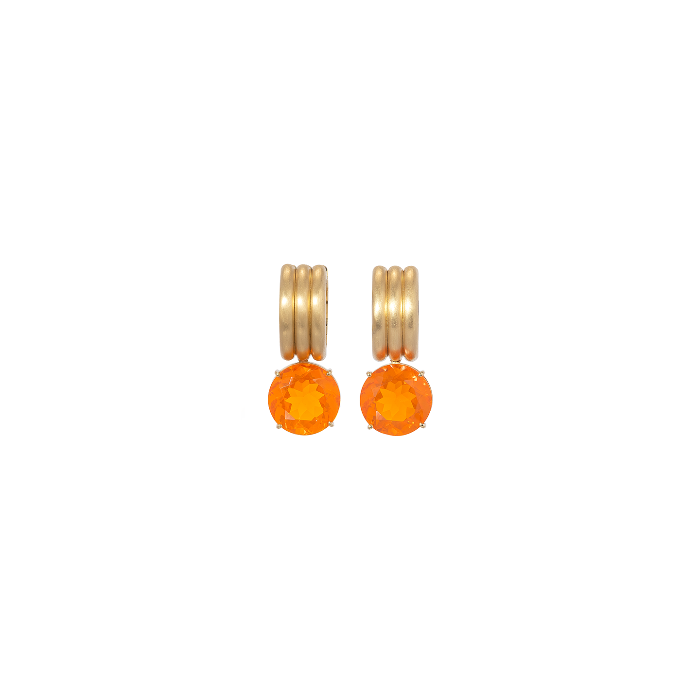 Irene Neuwirth 'Heroic' One-of-a-Kind Fire Opal Drop Jeweled Hoops