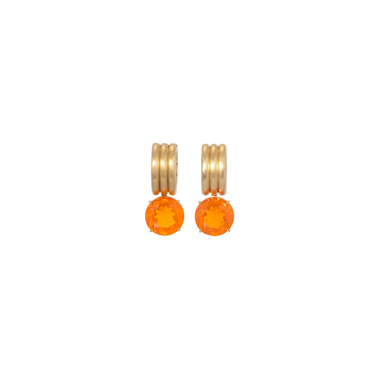 Irene Neuwirth 'Heroic' One-of-a-Kind Fire Opal Drop Jeweled Hoops