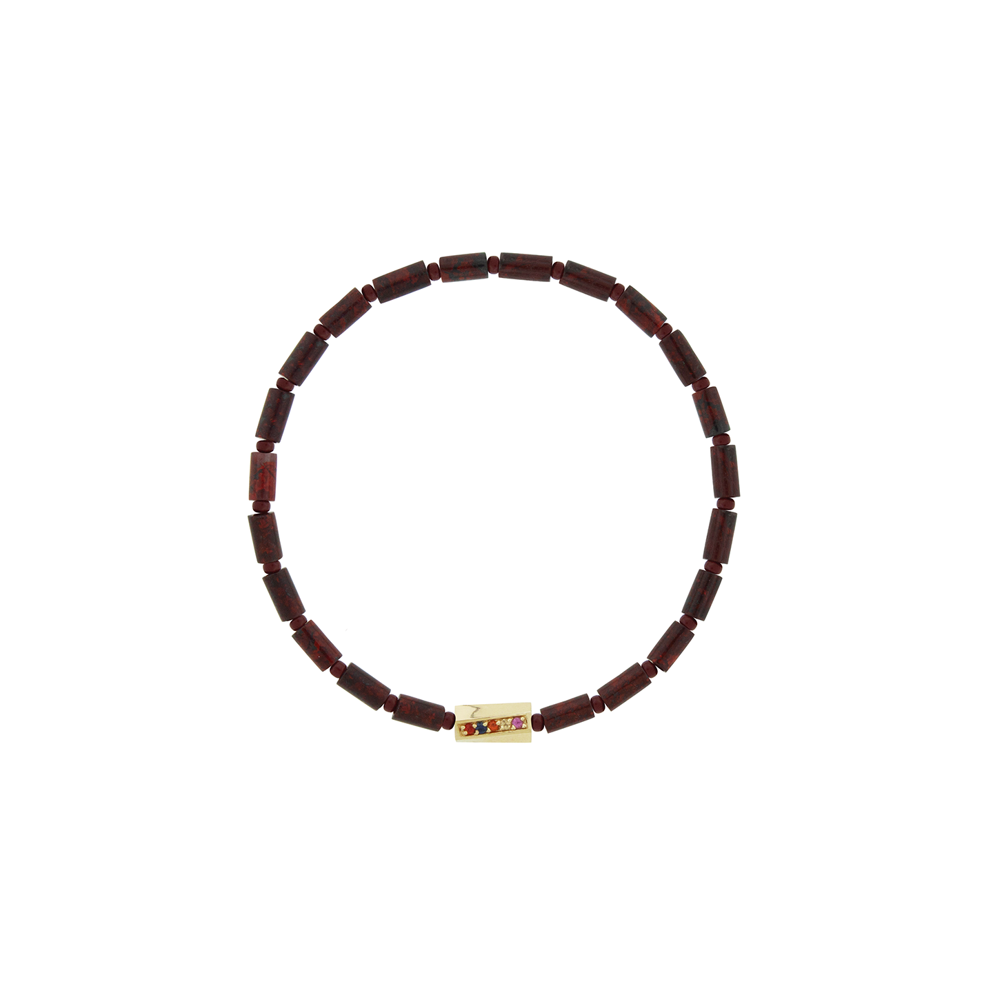 Luis Morais Multi Sapphire Twisted Hexagon on Beaded Bracelet