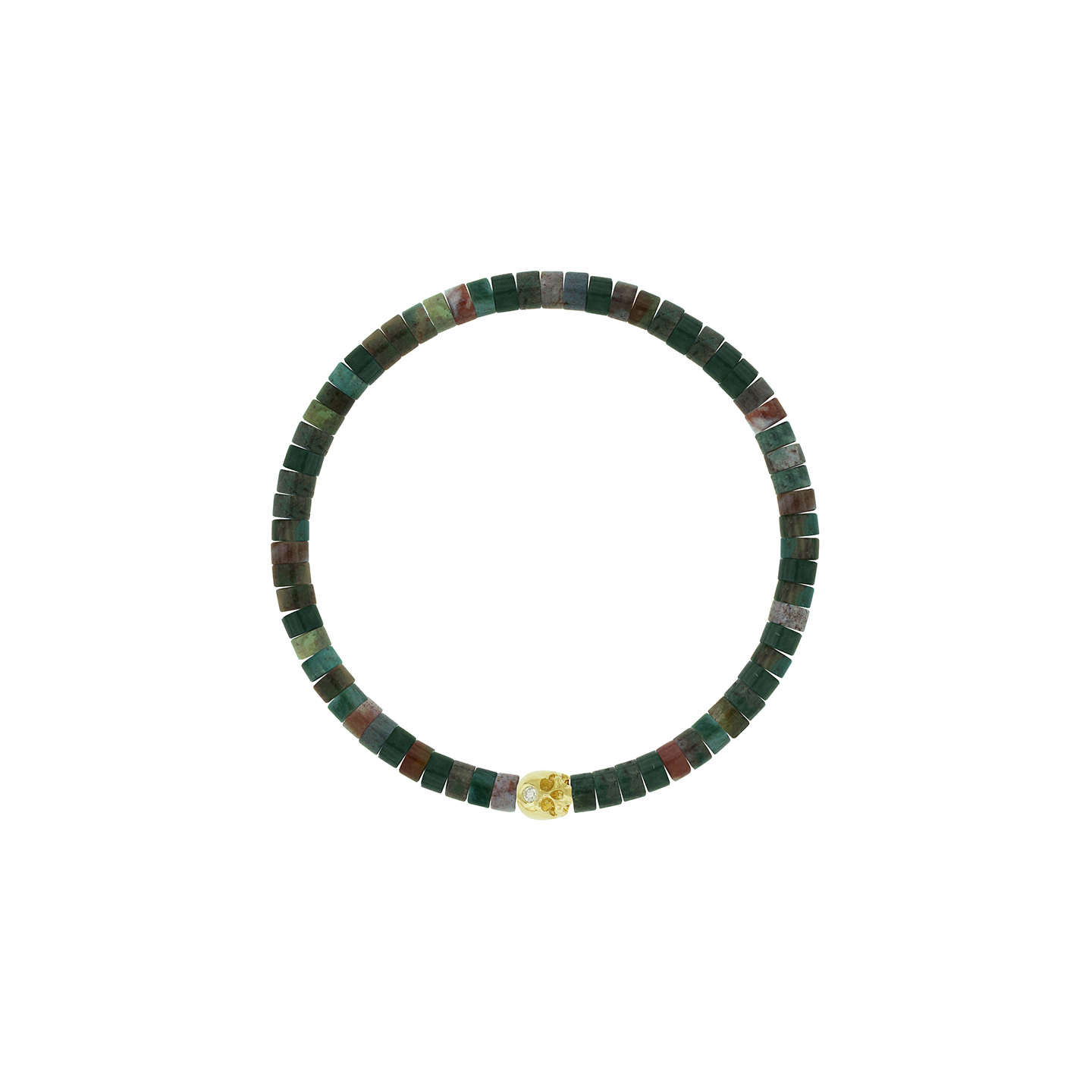 Luis Morais Third Eye Chakra Skull on Gemstone Beaded Bracelet
