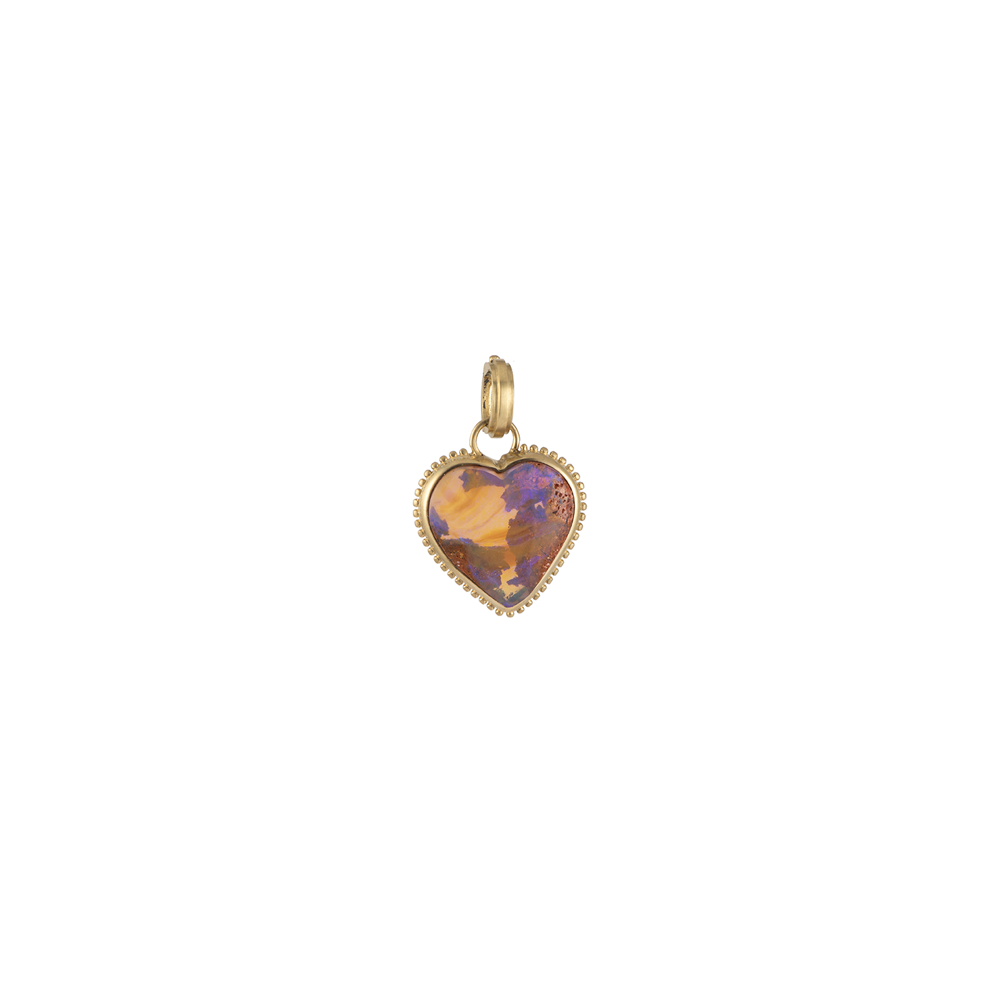 Sylva & Cie Opal Heart Pendant