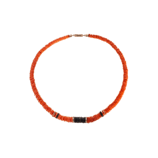 Dezso 9mm Coral Puka Necklace