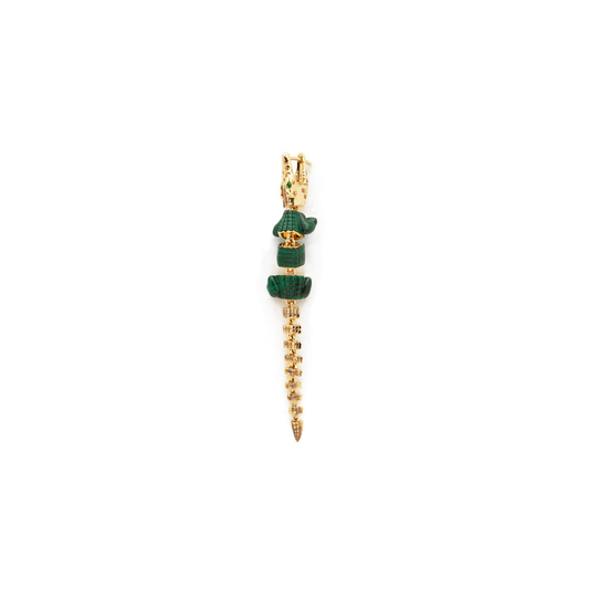 Bibi Van Der Velden Alligator Malachite Vertebrae Bite Earring