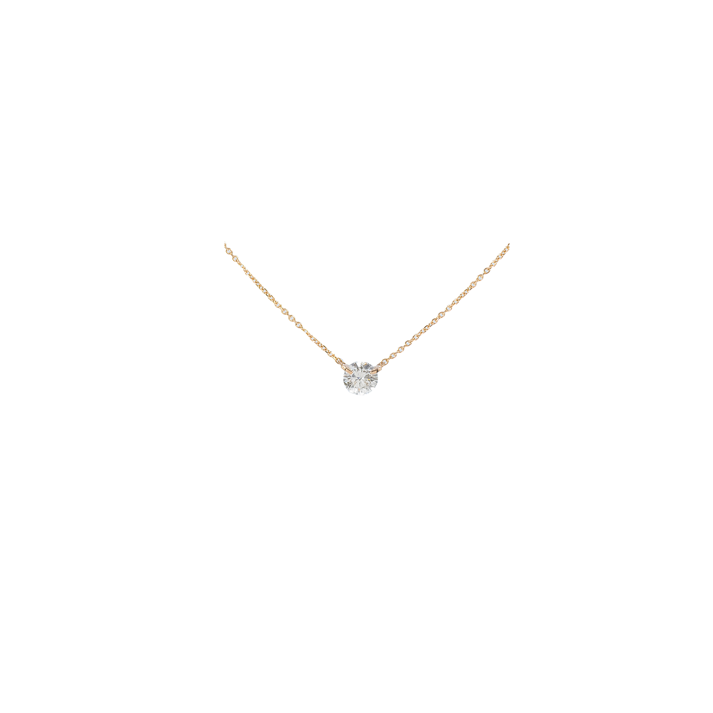 Kai Linz Rose Gold Single Set Diamond Necklace