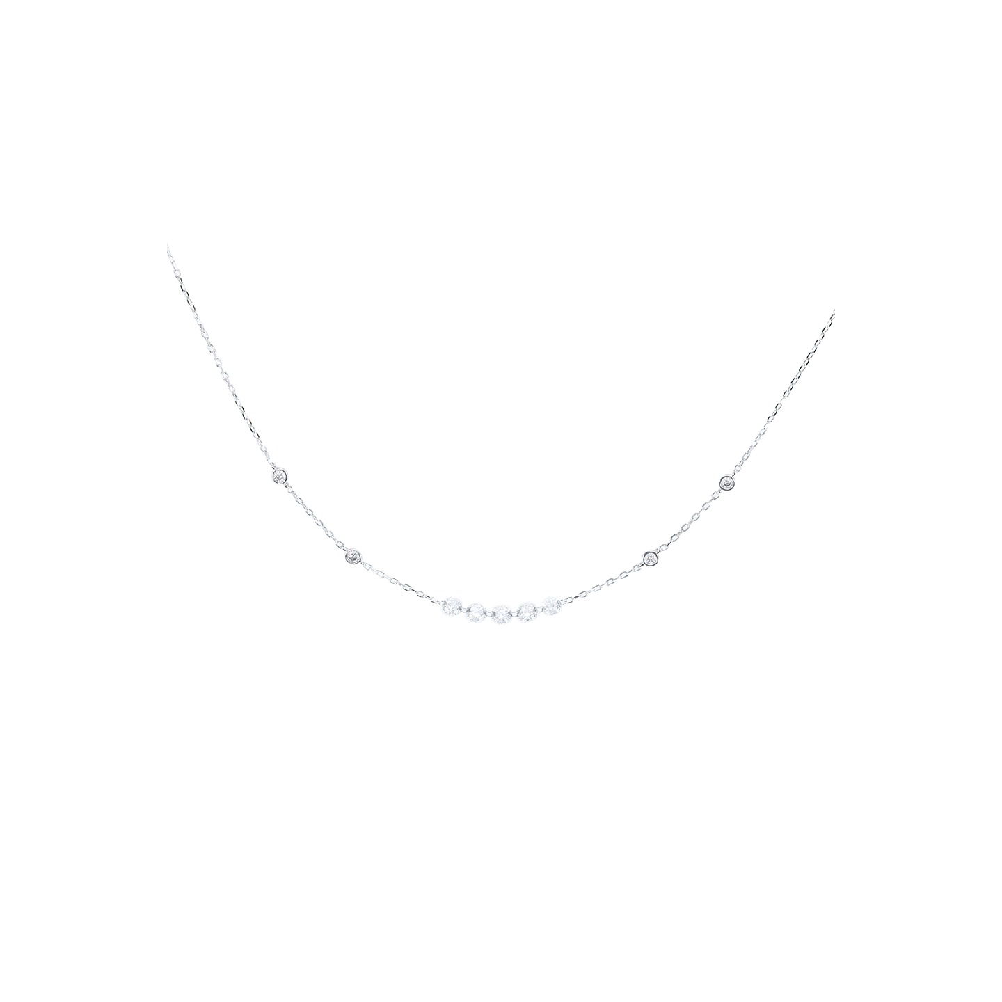 Kai Linz White Gold 'Mila' Floating Diamond Necklace