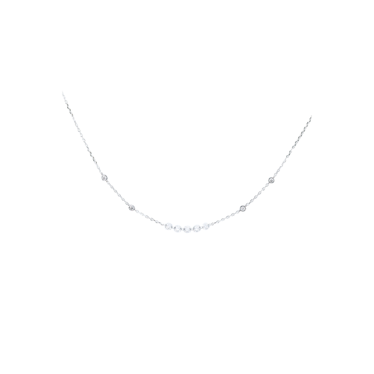 Kai Linz White Gold 'Mila' Floating Diamond Necklace