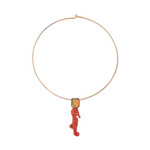 Dezso Coral Seahorse Charm with Citrine