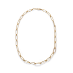 Caroline Ellen Flattened Paperclip Necklace with Pave Diamond Link