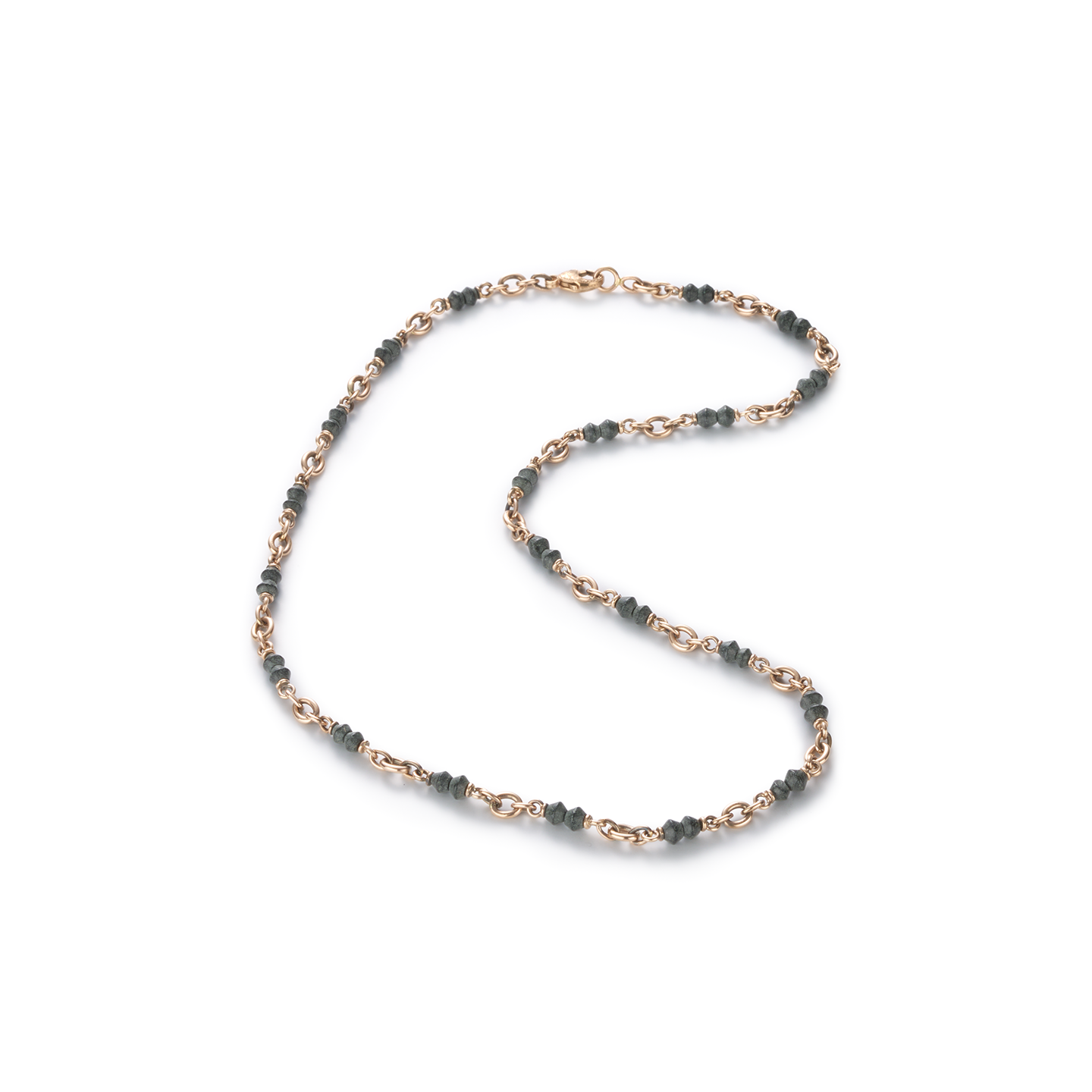 Sylva & Cie Onyx Rose Gold Chain