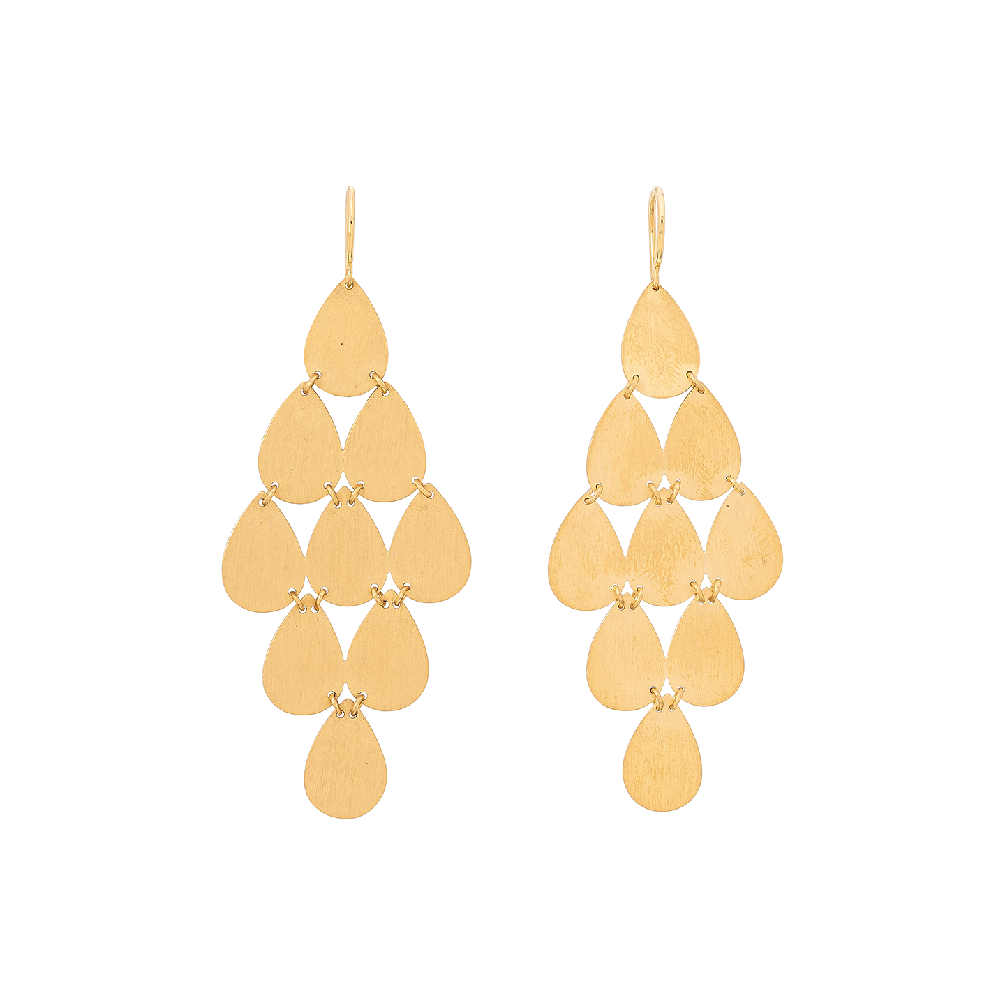 Irene Neuwirth Flat Gold Nine Drop Earrings