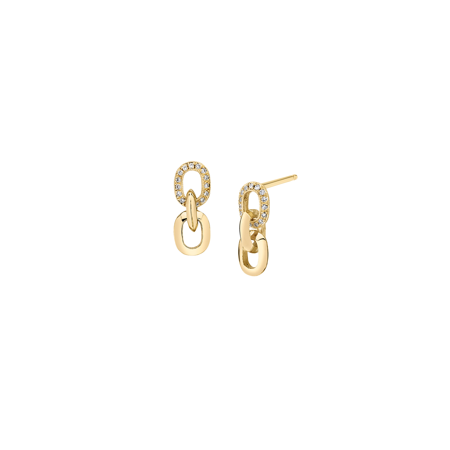 Lizzie Mandler Petite Link Drop Earrings with Pave Link