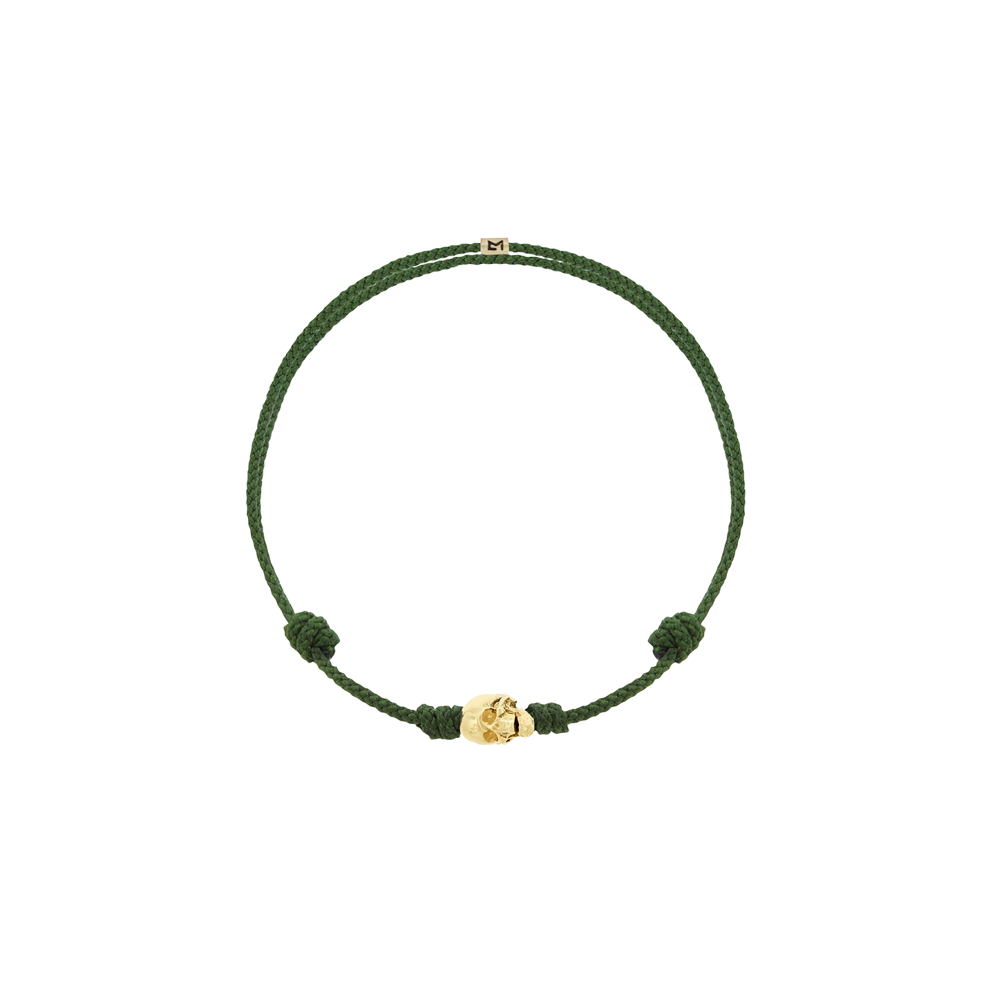Luis Morais Gold Skull on Cord Bracelet