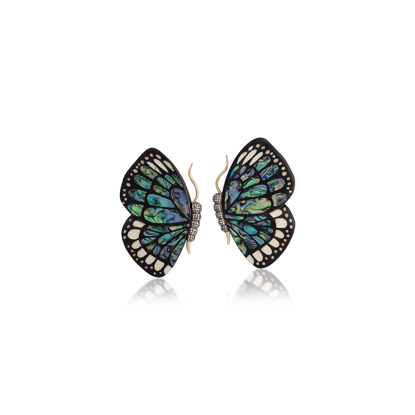Silvia Furmanovich Marquetry Butterfly Wing Earrings