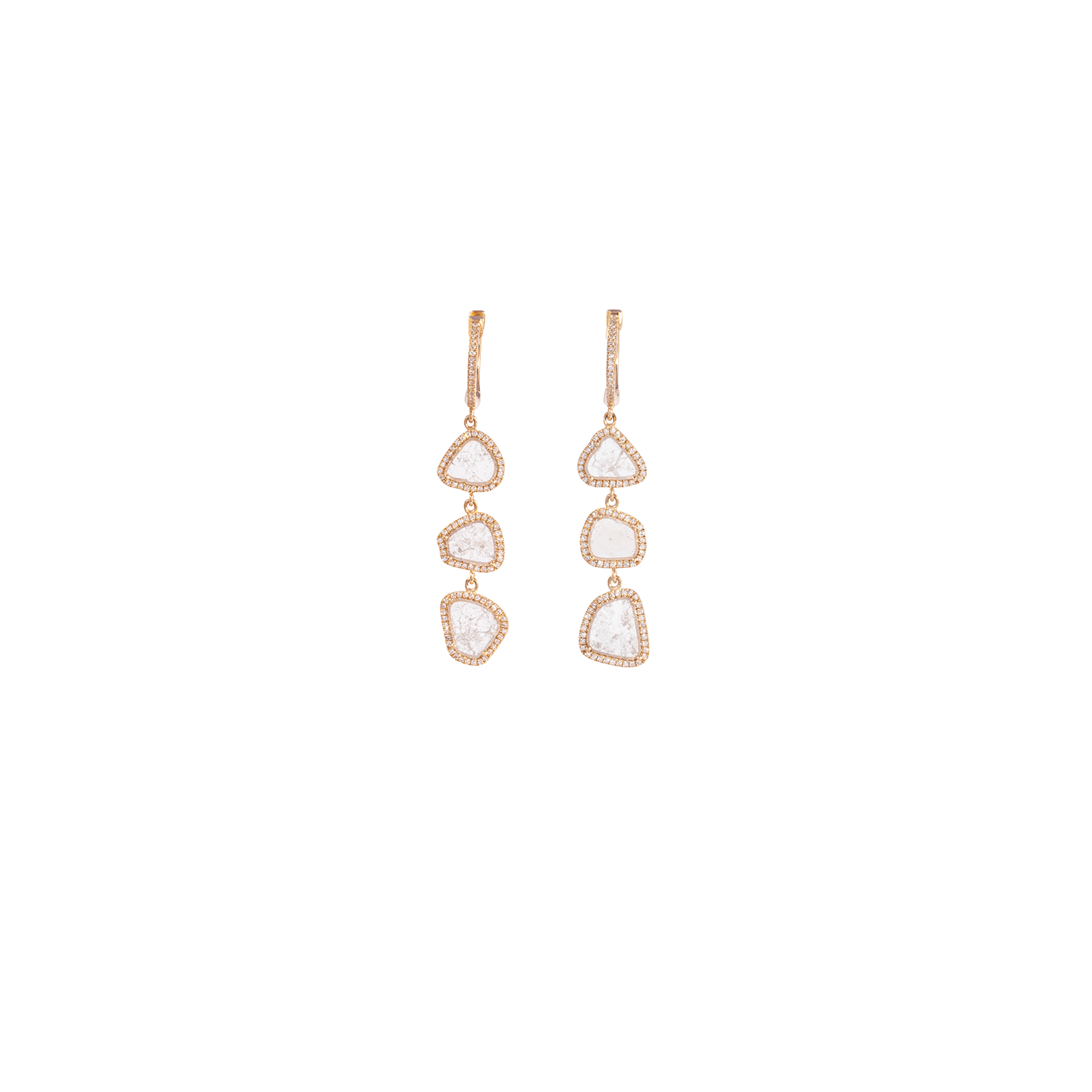 Kai Linz Triple Slice Diamond Drop Earrings