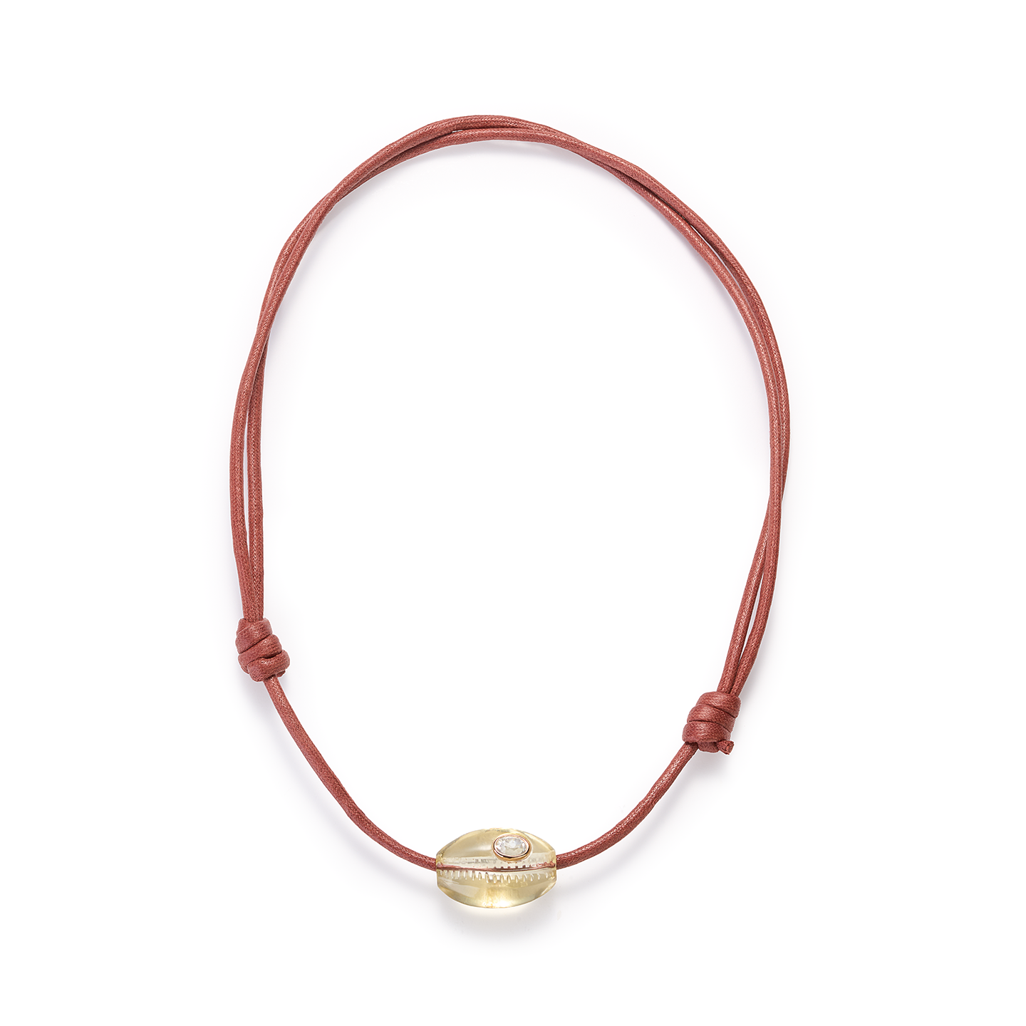 Dezso Classic Lemon Quartz Bead with Sillimanite on Cord