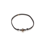 Luis Morais Gold Small Enamel Evil Eye Disk on Cord Bracelet