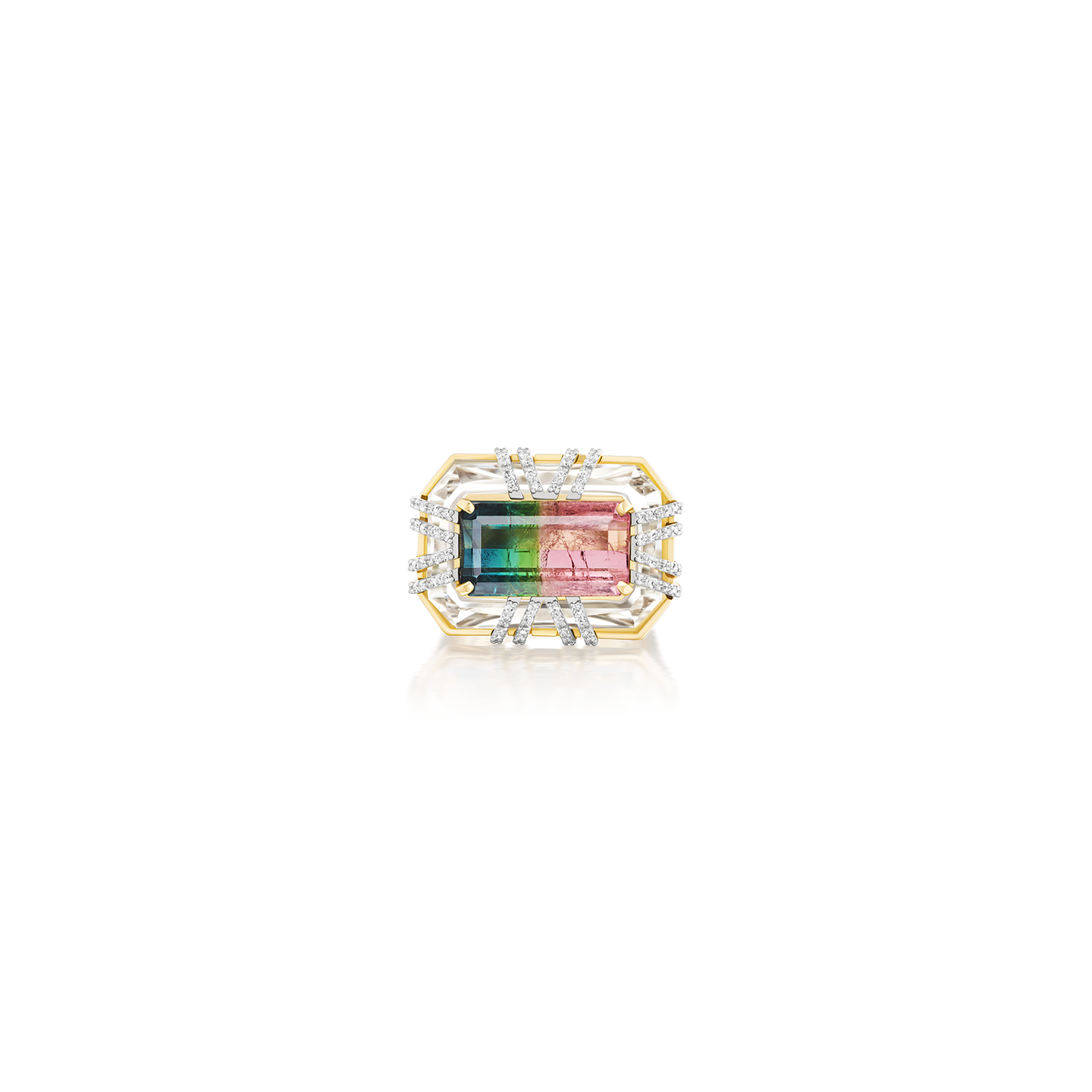 Harwell Godfrey One-of-a-Kind Tie Dye Bi-Color Tourmaline 'Bianca' Ring