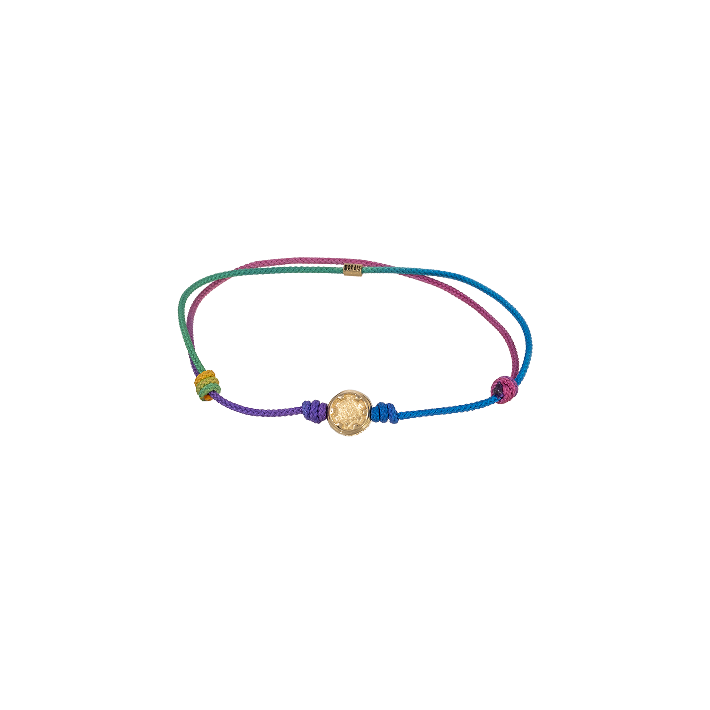Luis Morais Small Torx Screw Disk on Rainbow Cord Bracelet