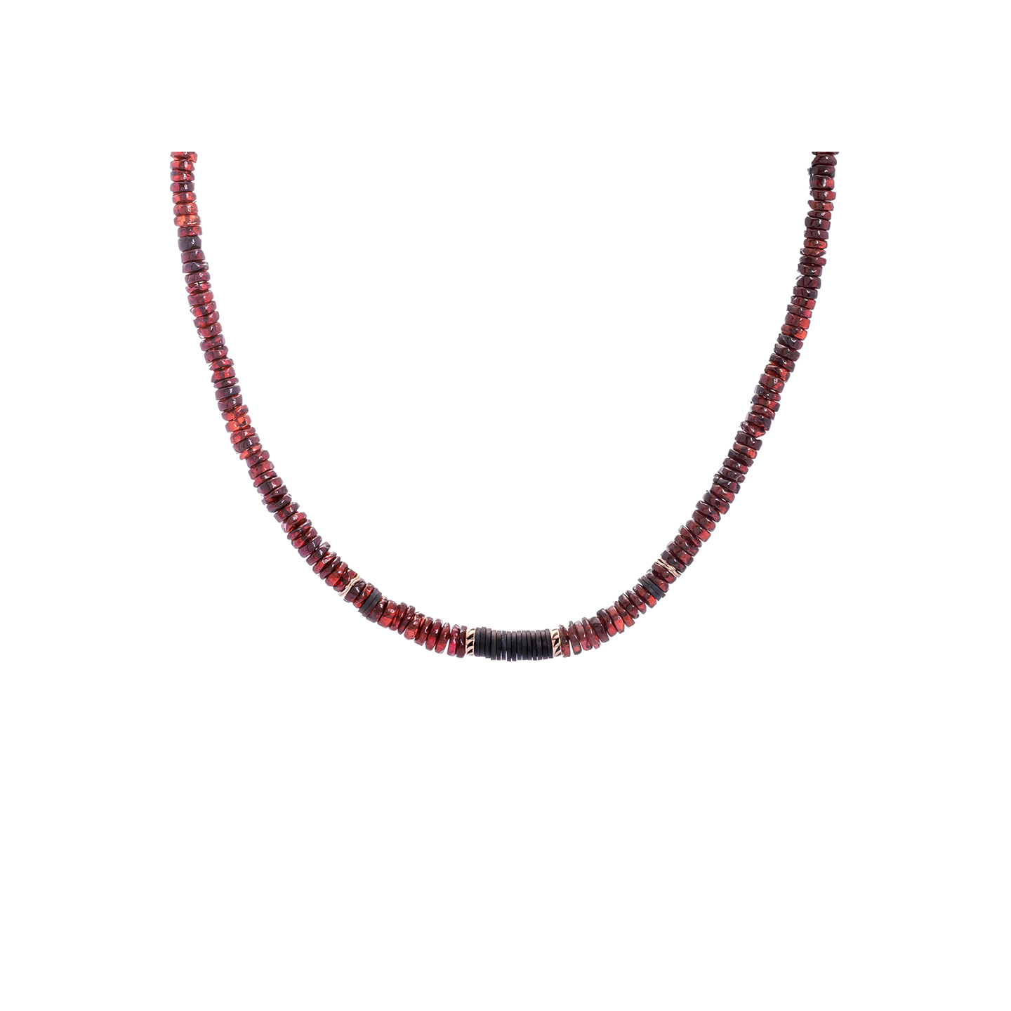 Dezso 6mm Garnet Puka Necklace