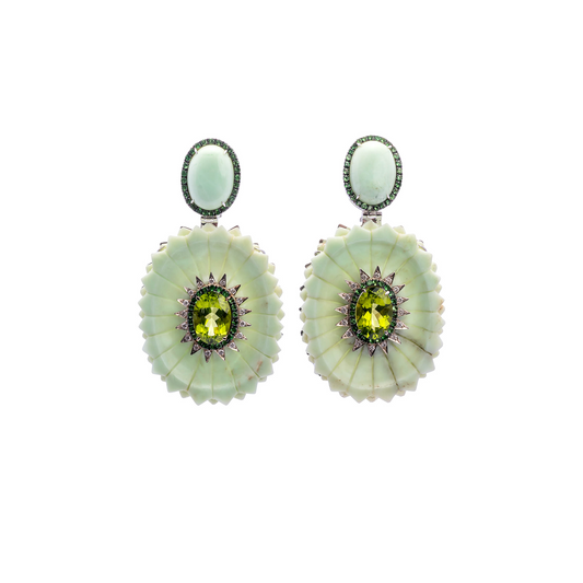 Silvia Furmanovich Carved Chrysoprase Earrings